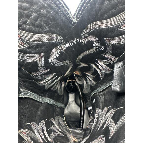 Larry Mahan Men’s 8.5D Black Embossed Leather Western Cowboy Boots vintage exoti - Picture 5 of 10